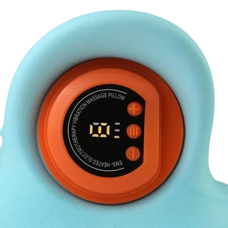 Prismo massager geplaatst rond de nek, ontspannen houding