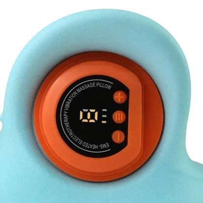 Prismo massager geplaatst rond de nek, ontspannen houding